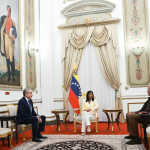 Presidenta (E) Delcy Rodríguez y Zapatero ratifican el compromiso con la Diplomacia Bolivariana de Paz